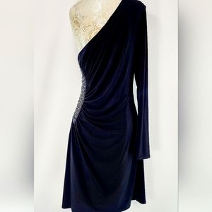 Laundry by Shelli Segal black one sleeve evening dress